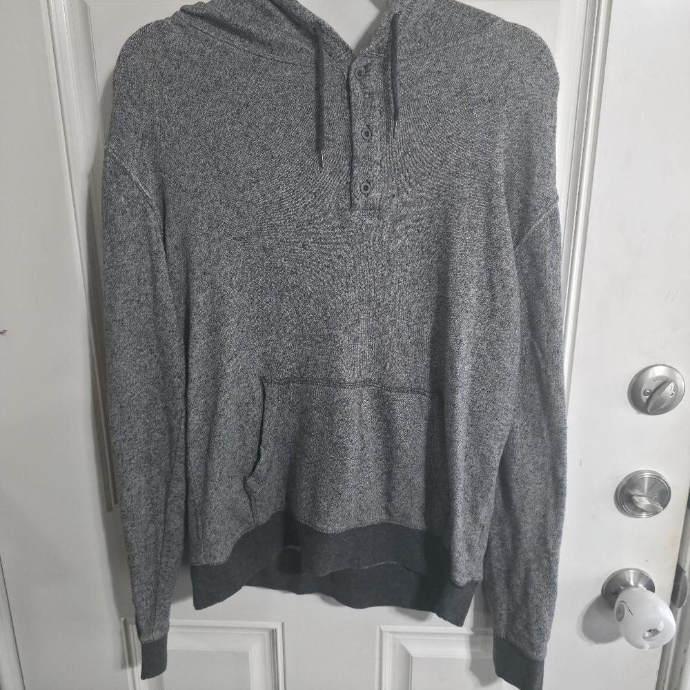 Men's Gray Hooded Shirt Size Small